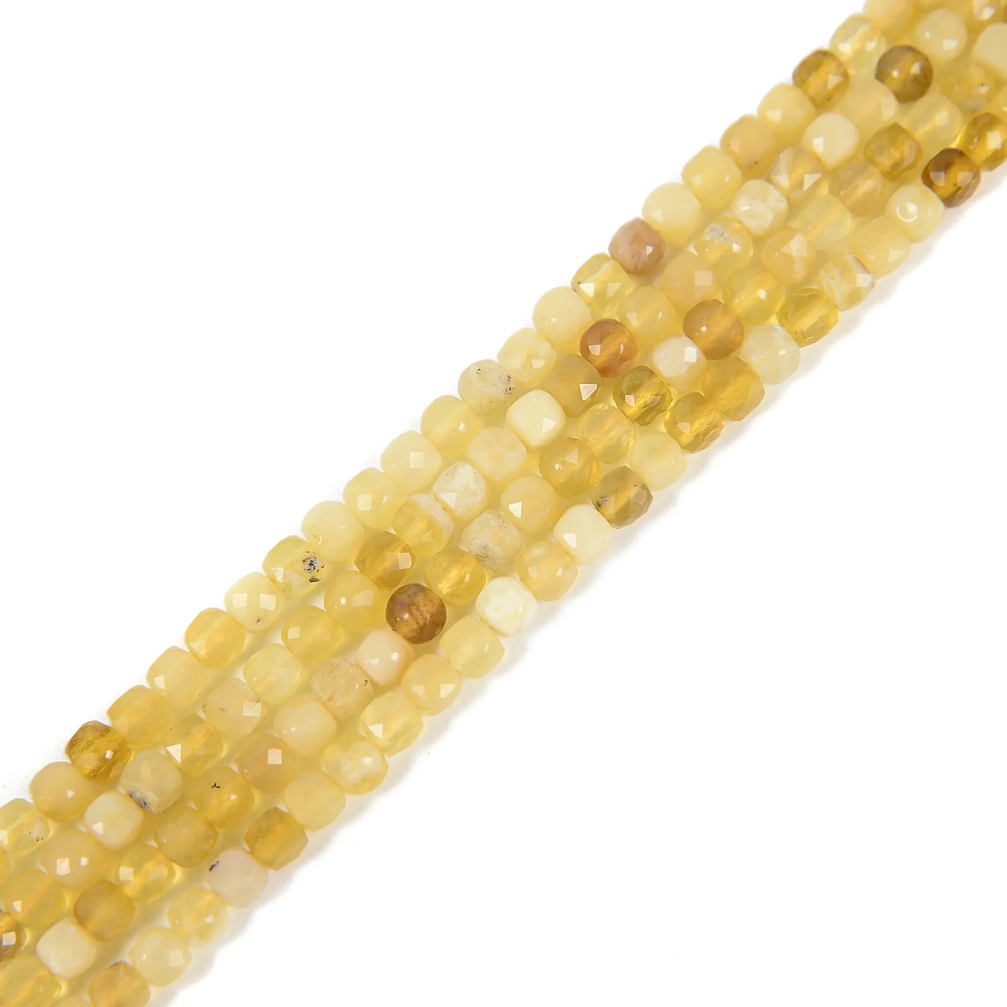 تخفيضات كبيرة حبات العقيق للمجوهرات ديي 4 أوبال صفراء الأوجه مكعب الأحجار الكريمة الخرز فضفاض لصنع المجوهرات