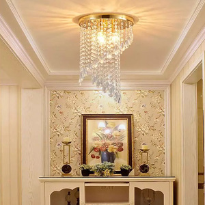 Lustre suspendu moderne de 10 pieds, long lustre en cristal pour plafond haut, idéal pour escalier - Product Image 2