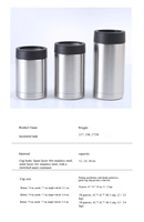 16 Oz 14 Oz 12 Oz 375ml 500ml Isolierter Dosenkühler Bierkühler Edelstahl Doppelwandig Individuelles Logo Getränkedosenkühler