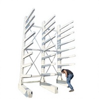 Rak Kantilever H-Beam Heavy Duty untuk Papan Kayu, Pipa, Kayu Gelondongan Sistem Rak Luar Ruangan Galvanis Celup Panas, Dilapisi Bubuk