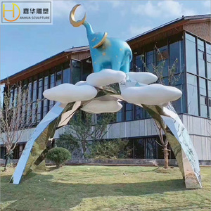 Jiahua Stainless Steel Deer Sculpture Mirror Finish Outdoor Garden Ornament Freestanding Animal Shape - Product Image 1