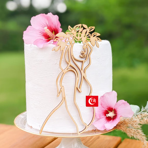 Vente chaude femme enceinte or acrylique gâteau Topper maman à être bébé douche célébration bienvenue bébé fête gâteau accessoires - Product Image 4