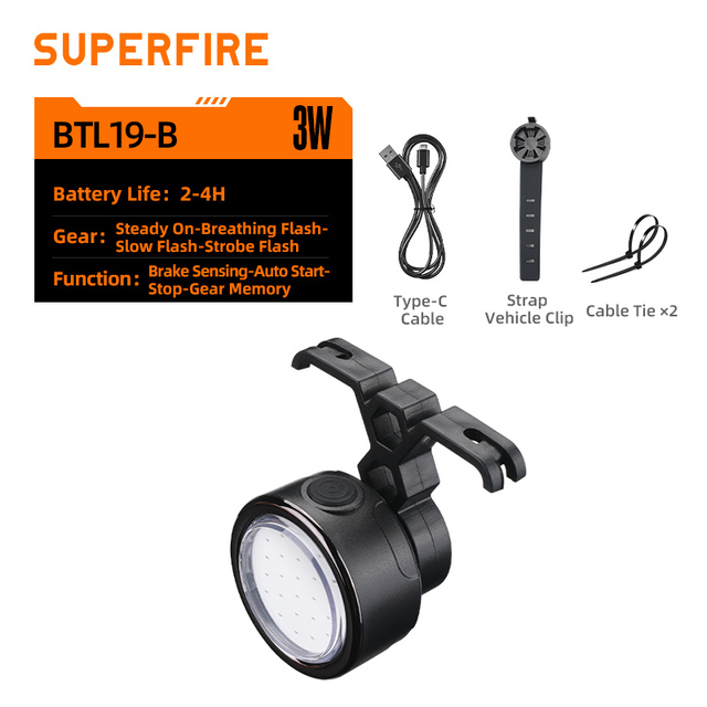 USB Rechargeable LED Smart Bicycle Tail Brake Sensor Auto On/Off 4 Modes Memory Function Dual Mount Brackets Waterproof IP54