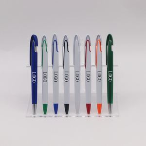 Stylos promotionnels personnalisés en plastique vierges pour sublimation, blancs, avec impression UV couleur intégrale du logo, nouveauté, pointe bille 1,0 mm - Product Image 3