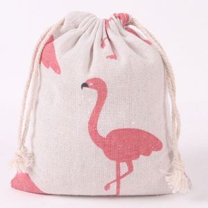 Bolsas de Regalo de Lino y Algodón de 19x24cm, Bolsa con Cordón y Estampado de Dibujos Animados, Reutilizable, para Guardar Dulces, Joyas y Embalaje de Joyería - Product Image 5