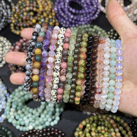 Bracelets en pierres précieuses naturelles Kindfull de 6 mm, pierres de guérison, Reiki, Feng Shui, améthyste, quartz rose, pour femme, en vente