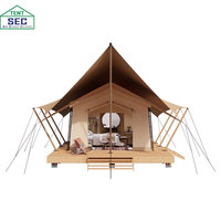 Tente de Glamping Modulaire en Acier Préfabriqué ResortReady à Installation Rapide, Luxe, Imperméable, 4 Saisons, Spacieuse et Confortable pour Famille, avec Salle de Bain Intégrée