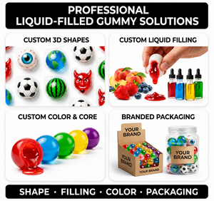Vente en gros de bonbons fourrés à la confiture en forme de poisson 3D coloré, personnalisés en usine, en boîte, BRC OEM, saveur fruitée, doux, mini-snacks - Product Image 3