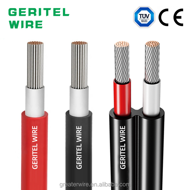 High Voltage PV1-F Solar Cable with XLPE Insulation 6mm-25mm Copper Wire for TUV for Certified for Power Stations