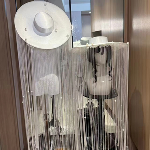 Cappello con Tasselli e Paillettes a Tesa Larga 2026 per Donna, Copricapo da Club, Ballerina, <span class=keywords><strong>Cantante</strong></span>, Showgirl, per Spettacoli, Feste, Balli di Fine Anno - Product Image 1