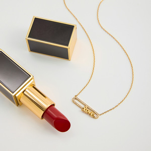 Collar con colgante de letra de amor, chapado en oro de 18 quilates con diamantes de imitación, para mujer, regalo, joyería, collares de cuentas a la moda - Product Image 4