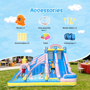 Château <span class=keywords><strong>gonflable</strong></span> Little Pony avec double toboggan et piscine pour <span class=keywords><strong>aire</strong></span> <span class=keywords><strong>de</strong></span> <span class=keywords><strong>jeux</strong></span> en plein air - Product Image 4