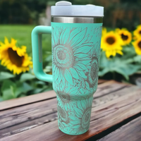 Gobelet isotherme de 40 oz avec poignée, en acier inoxydable à double paroi, avec paille, couleur personnalisable, pour la vente en gros