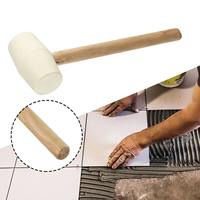 Maillet en caoutchouc durable avec manche en bois, marteau souple anti-rayures pour la pose de carreaux de céramique