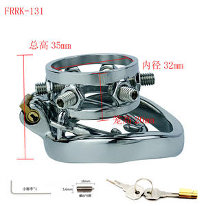 Jaula <span class=keywords><strong>de</strong></span> Castidad FRRK Easy Pee con Púas Desmontables, Anillo <span class=keywords><strong>de</strong></span> Acero Inoxidable para Pene, Anillos Metálicos para Pene, Doble Círculo Soldado, Juguetes para Adultos - Product Image 4