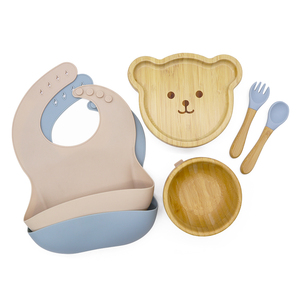 Produttore BPA Free bambino che mangia stoviglie <span class=keywords><strong>Set</strong></span> di cartone animato animale piastra di aspirazione di bambù per l'alimentazione del bambino <span class=keywords><strong>Set</strong></span> - Product Image 6
