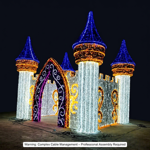 Luz LED 3D Comercial Gigante con Motivo de Castillo para Parques Temáticos, Centros Comerciales, Plazas y Decoración Navideña de Exteriores - Product Image 1