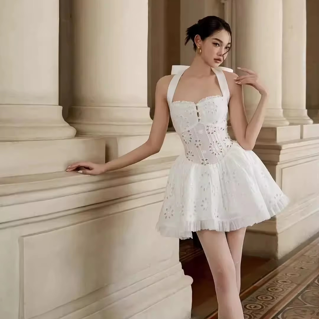 Backless Short White Dress - Elegant & Sexy Fashion