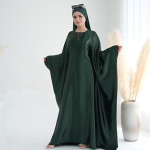 Loriya Venta caliente modesto elegante de talla grande Kaftan vestidos mujeres Dubai musulmán vestido islámico ropa lujo satén Abaya EID - Product Image 6