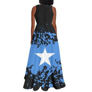 <strong>Somali</strong> Flag A-Line Women Maxi Casual Dresses Clothing Ethnic Sleeveless Long Party Dress Traditional Dresses - Product Image 5