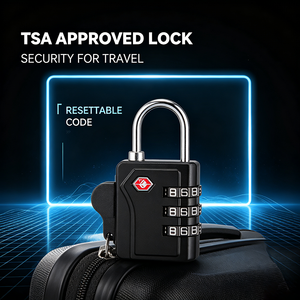 Cadenas à combinaison TSA approuvé en acier inoxydable brossé, à code réinitialisable, pour valise et sac de voyage - Product Image 2