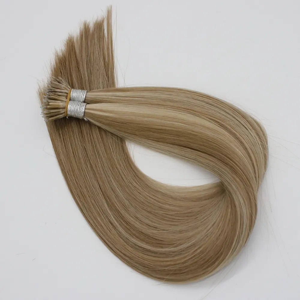 Changshunfa Remy European Nano Tip Hair Dark Brown Customized Balayage Nano Ring Hair Extension