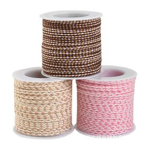 Handwoven üç renkli halat renkli Polyester pamuk ipliği DIY malzeme kırtasiye hediye ambalaj dize renkli boncuk dize - Product Image 6