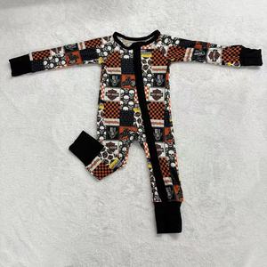 Romper Bayi Unisex Rajutan Bambu Yangyan dengan Resleting Dua Arah, Cetak Transfer Panas Logo Kustom, Kasual untuk Bayi Sepanjang Musim - Product Image 2