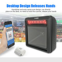 Escáner de Códigos de Barras 2D Omnidireccional 9400D de Escaneo Rápido, Ventana Grande, CMOS, USB con Cable, Escáner de Códigos de Barras de Escritorio para Uso en Almacenes