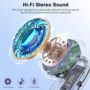 Nuove Cuffie Bluetooth 5.3 <span class=keywords><strong>TWS</strong></span> Auricolari Wireless Senza Cancellazione del Rumore con Schermo LCD Touch Intelligente - Product Image 2