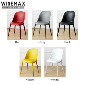 Muebles de Comedor Modernos WISEMAX, <span class=keywords><strong>Silla</strong></span> de Comedor Redonda con Cojín, <span class=keywords><strong>Silla</strong></span> Económica de Plástico PP Ligero sin Brazos - Product Image 6