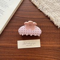 Klip Rambut Akrilik Motif Bunga Berhias Rhinestone Polka Dot, Jepit Rambut Model Hiu Mewah nan Indah, Aksesoris Rambut Modis nan Lucu