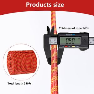 Cuerda de Arborista de 1/2 Pulgada, 250 Pies, Cuerda Estática de Alta Resistencia para Trabajos de Arboricultura, Tala, Elevación, Cuerda Utilitaria de Poliéster de Alta Resistencia - Product Image 3
