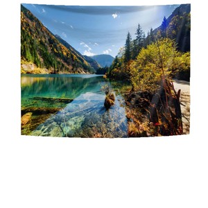 Tapiz de Poliéster con Diseño de Bosque Iluminado por el Sol, Decoración de Pared Lavable a Máquina, Venta al Por Mayor - Product Image 6
