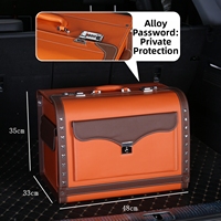 Organisateur de coffre de voiture haut de gamme en cuir, boîte de rangement de luxe pour coffre de voiture, grande capacité, robuste, simple et élégant pour SUV avec serrure
