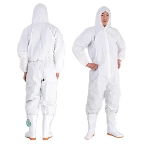 Chinese Factory Supply Cheap Waterproof Disposable White / Blue Polypropylene/Micro-porous Coverall