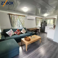 ZYBOX Eco Garden Villa, Casa Modular Prefabricada de Lujo de 20 pies, Casa Contenedor Plegable y Expandible con Gran Porche de Techo a Dos Aguas