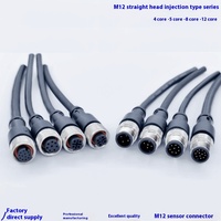 Connecteur étanche M12 4-12 broches mâle/femelle type DIN, application alimentation, fiche aviation 3P pour connexion de câble