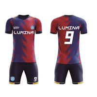 Seragam Sepak Bola Musim Panas Dewasa Unisex Amerika yang Dapat Disesuaikan, Bahan Polyester Bernapas, Cepat Kering, Cetak Transfer Panas, Polos