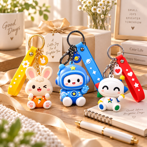 Porte-clés personnalisé en silicone 3D, porte-clés mignon en PVC souple, breloque de sac de dessin animé, cadeau promotionnel OEM ODM - Product Image 3