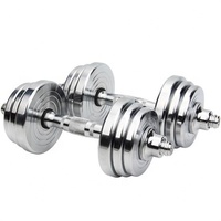 Ensemble d'haltères et de barres réglables en acier chromé et tungstène, 20 kg et 40 kg, durable, pour musculation et exercices des bras