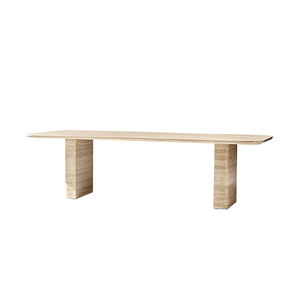 <span class=keywords><strong>Hideaway</strong></span> travertin table à manger moderne de luxe ensemble de salle à manger avec 8 chaises - Product Image 1