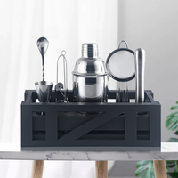 Ensemble de shakers à cocktails de 550 ml en acier inoxydable de marque, avec cadre en bois, écologique et élégant, vente en gros directe usine