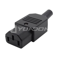 Connecteur de Câble d'Alimentation Industriel YD-C13 10A 250V AC, Prise et Fiche en Laiton Massif, Boîtier en Nylon, C14 Femelle/Mâle, Réutilisable, Certifié CE