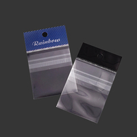 Sachets en plastique BOPP recyclé transparents avec trou pour cellophane, auto-adhésifs et résistants, pour cartes de vœux personnalisées, petits cadeaux et chaussettes, avec support de présentation à suspendre