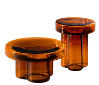Ensemble de table basse en verre convertible pour salon, design moderne et luxueux, mobilier contemporain pour l'intérieur et l'extérieur