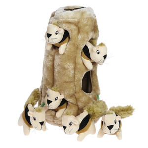 Juguete de peluche cilíndrico para cachorros con forma de tronco de árbol alto, agujero de árbol corto o nido de ardilla - Product Image 5