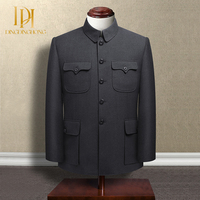 Ensemble Veste Traditionnel Chinois, Costume Ethnique, Tenue Formelle Homme, Costume Zhongshan Homme