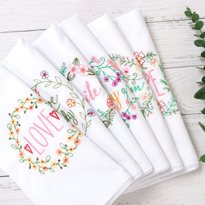 Hot Sale Airlaid <strong>Disposable</strong> <strong>Pink</strong> <strong>Napkins</strong> Handmade Embroidered Wedding Kitchen Christmas Printed Pattern - Product Image 1
