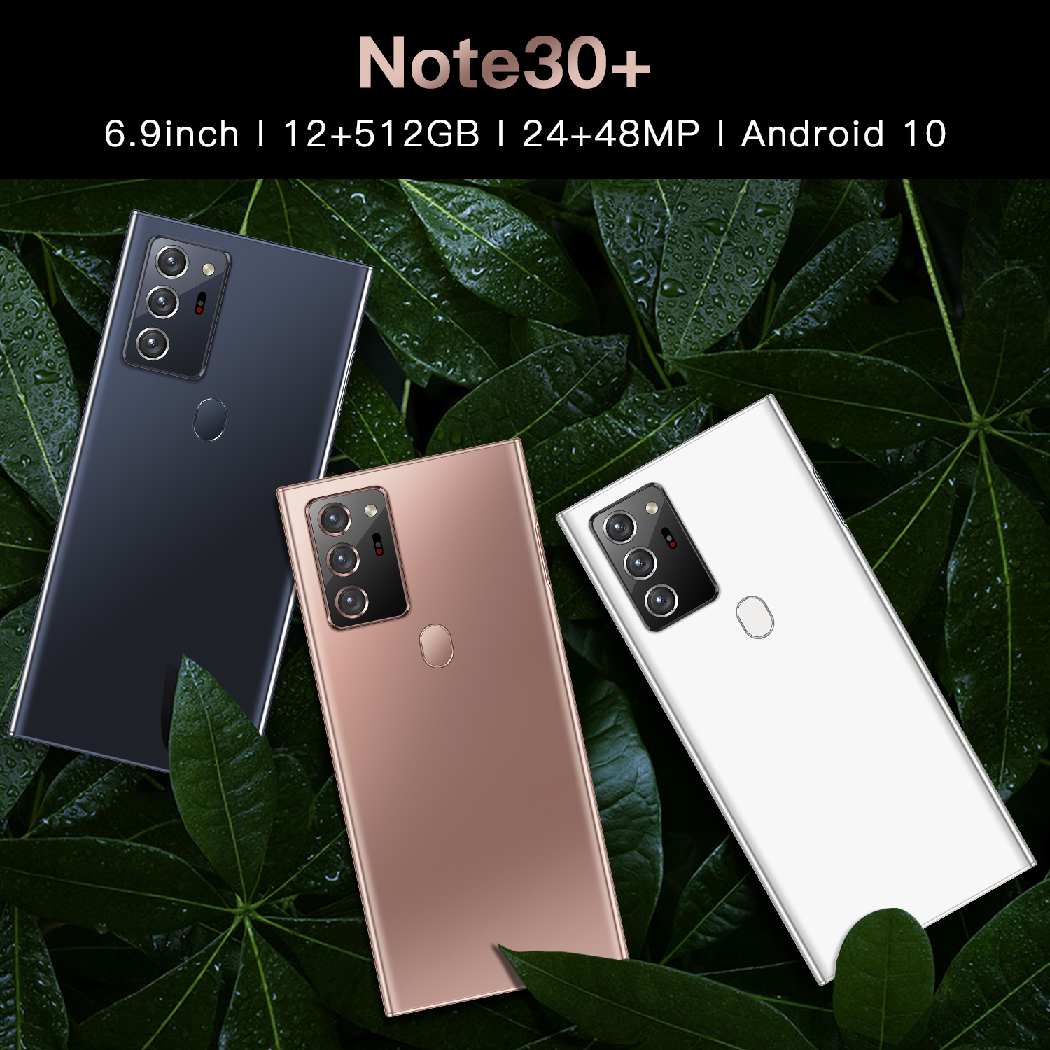 2022 Newest Note30+ 12GB 512GB Smartphone 6.9 Inch AMOLED Screen Android10.0 Smartphone red mi Fingerprint Unlocked Mobile Phone